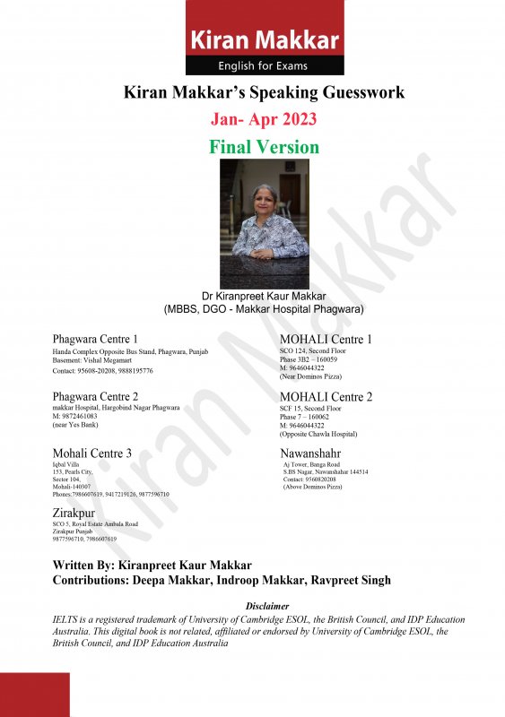 کتاب ماکار اسپیکینگ Kiran Makkars Speaking Guesswork Jan-Apr 2023 Final Version