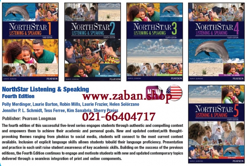 مجموعه 5 جلدی کتاب نورث استار لسینینگ اند اسپیکینگ ویرایش چهارم NorthStar Listening & Speaking