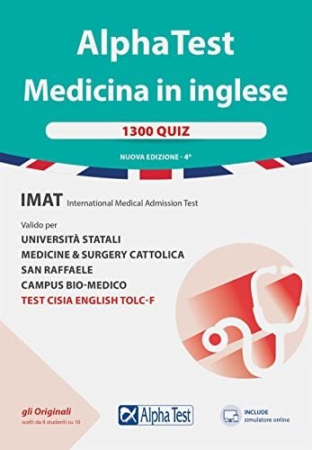 2 کتاب ایتالیایی Alpha Test Medicina in inglese 1300 quiz