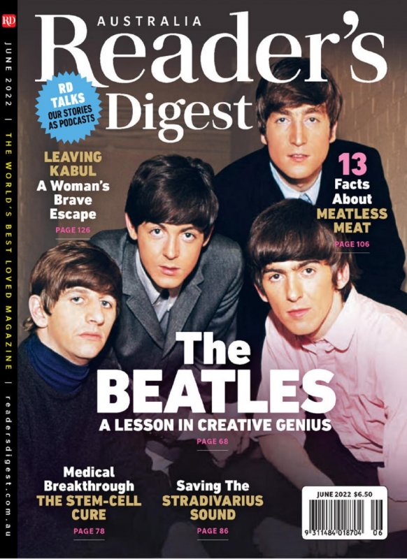 کتاب مجله انگلیسی ریدرز دایجست استرالیا Readers Digest The Beatles Australia - June 2022